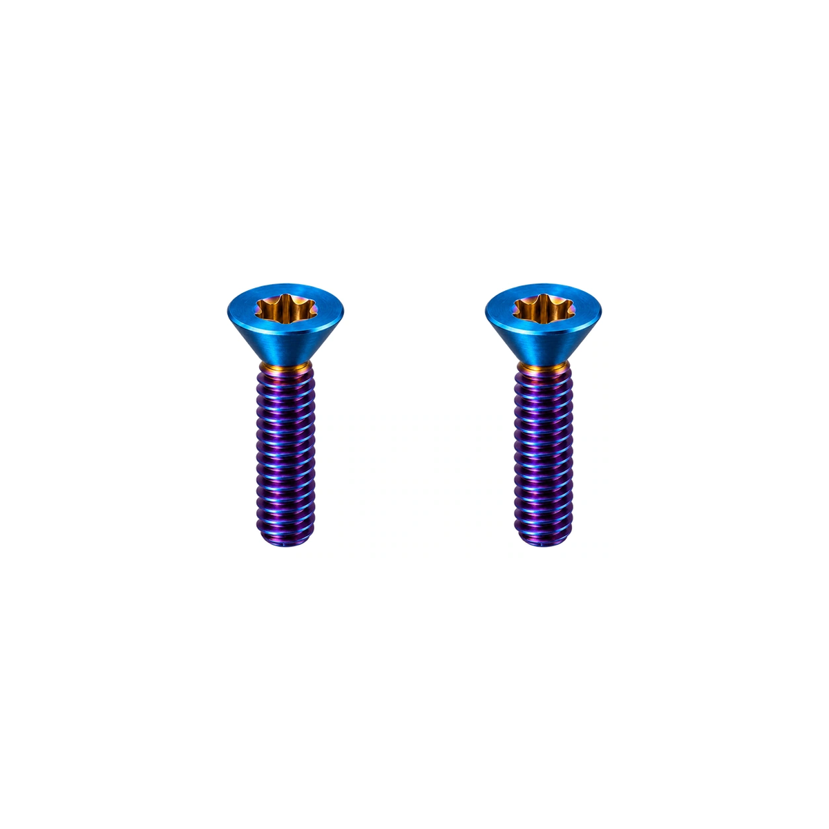 Titanium EXS Bottle Cage Screws — Burnt Blue