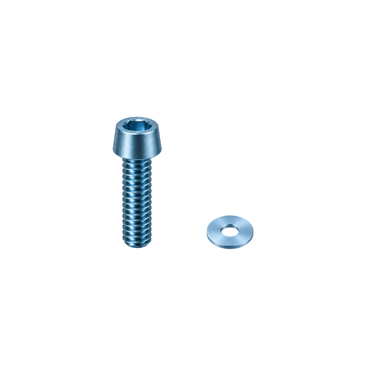 Titanium Shimano Brake Lever Clamp Bolts — Ice Blue
