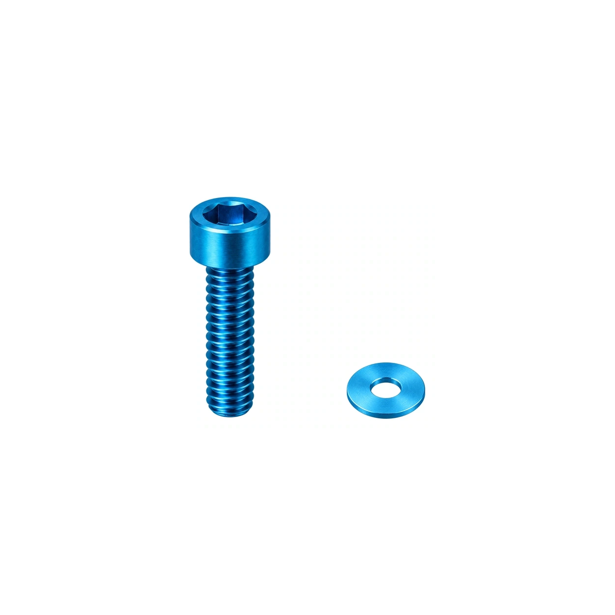 Titanium PNW Remote Cable Clamp Bolt and Washer — Aqua Blue