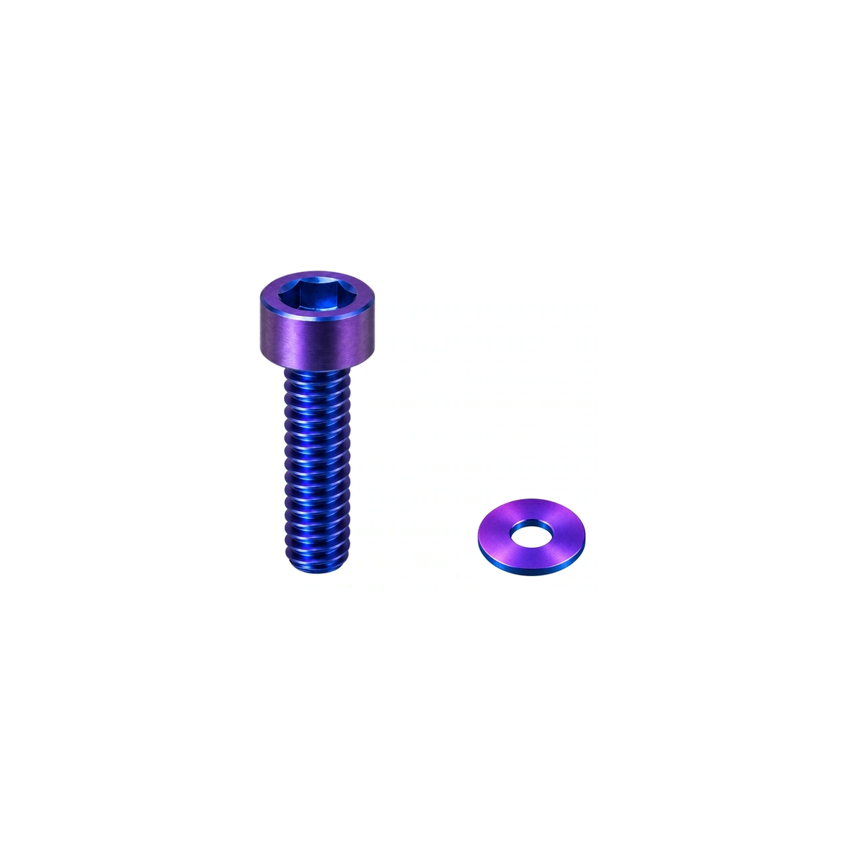 Titanium BikeYoke Remote Cable Clamp Bolt and Washer — Blue Purple