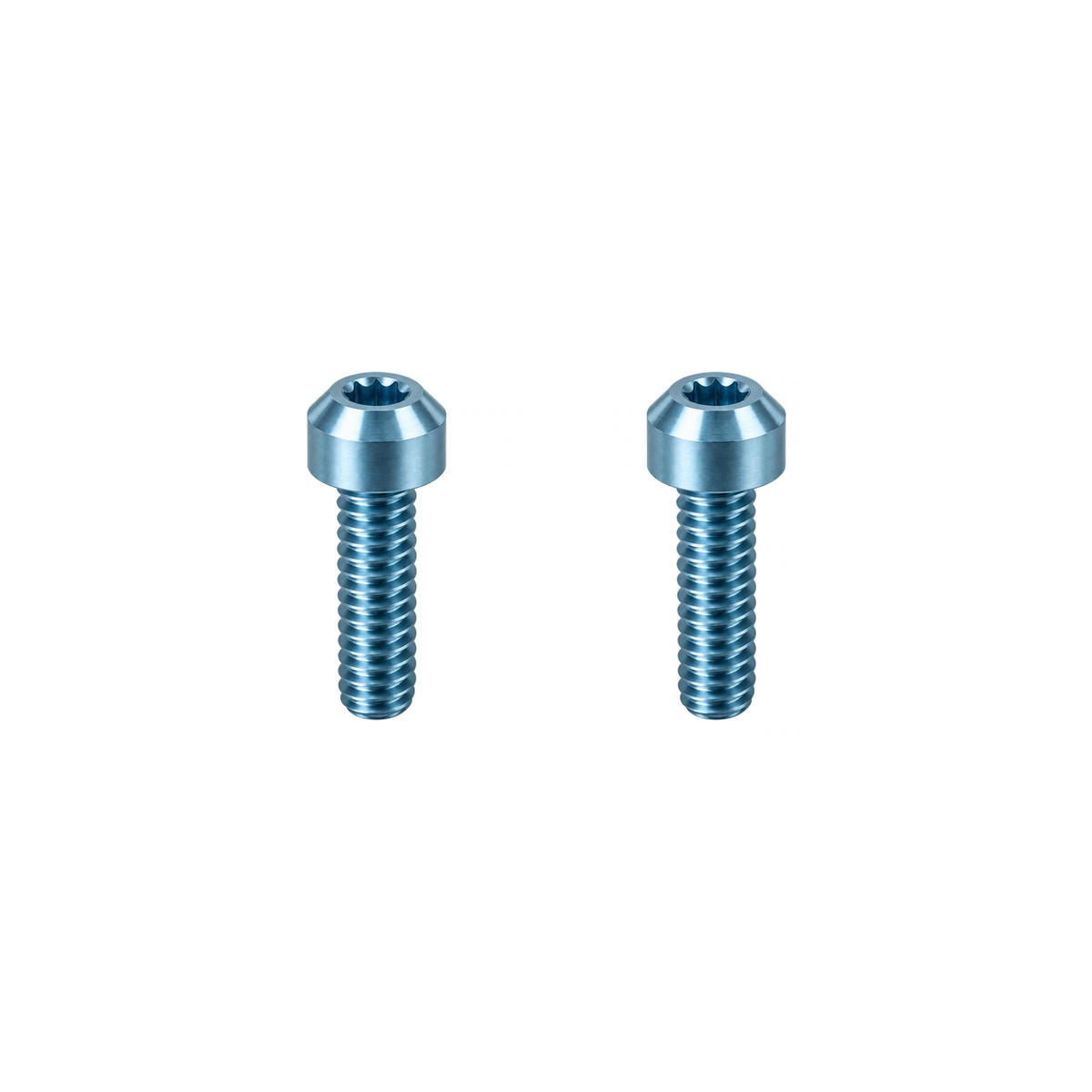 Titanium M6×10 Brake Cable Clamp Bolts — Ice Blue