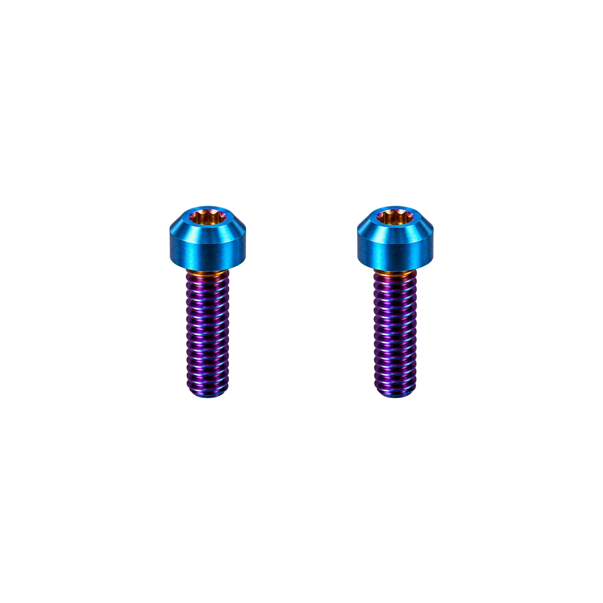 Titanium M6×10 Brake Cable Clamp Bolts — Burnt Blue