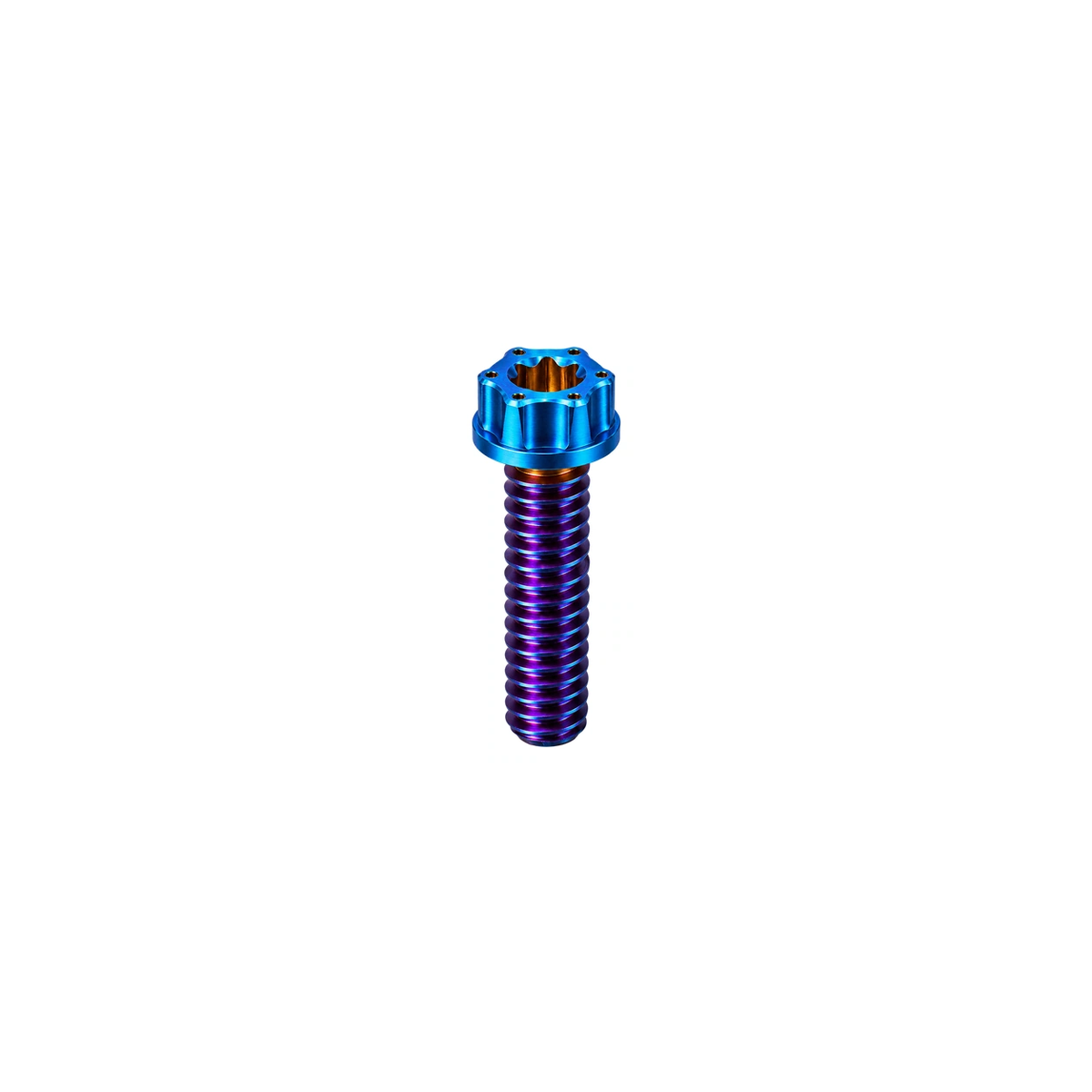Titanium Saddle Clamp Adjustment Bolts — Burnt Blue
