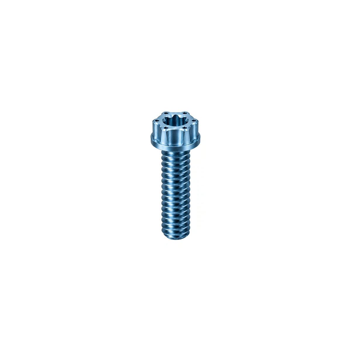 Titanium Saddle Clamp Adjustment Bolts — Ice Blue
