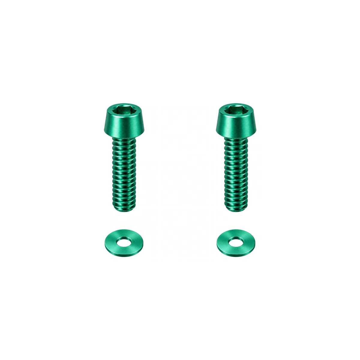 Titanium M5 Long Computer Mount Bolts and Washers — Green