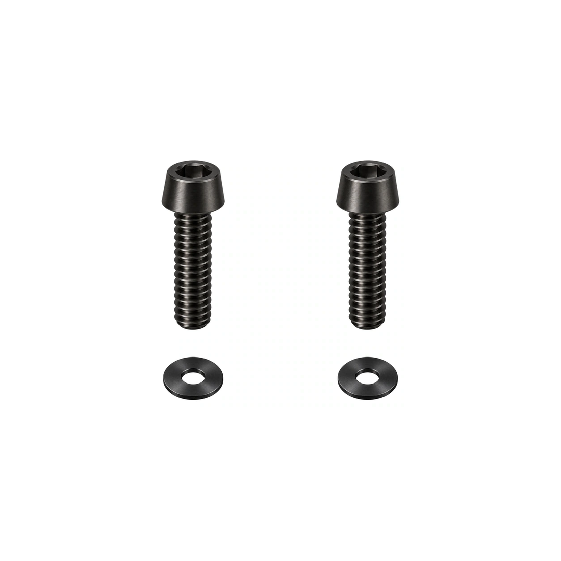 Titanium M5 Long Computer Mount Bolts and Washers — Raw Titanium