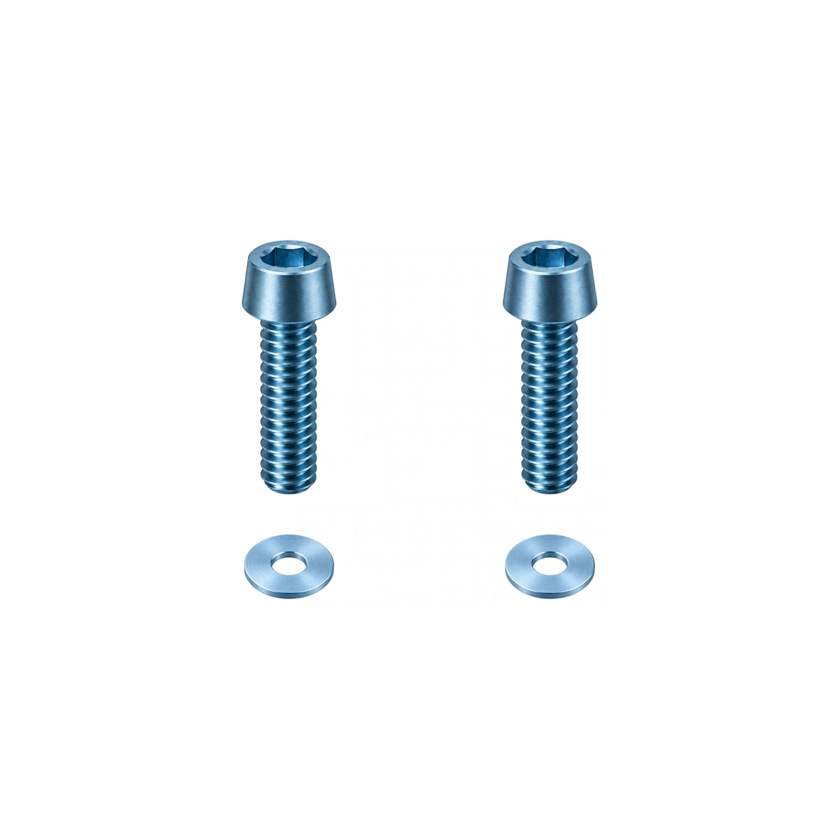Titanium M5 Long Computer Mount Bolts and Washers — Ice Blue