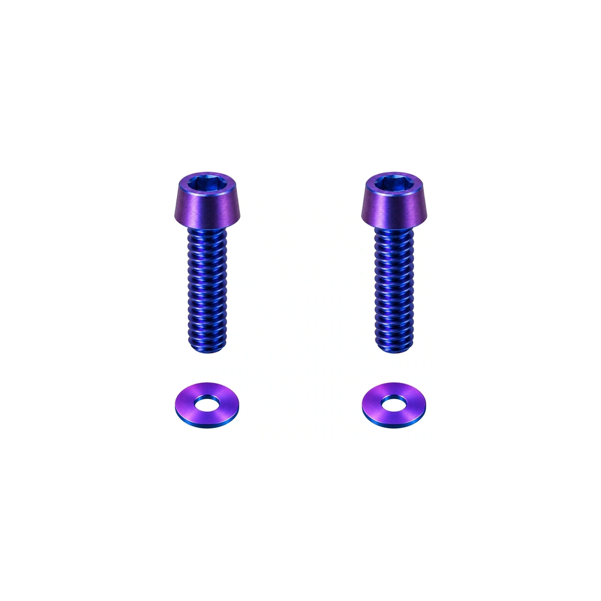 Titanium M5 Long Computer Mount Bolts and Washers — Blue Purple