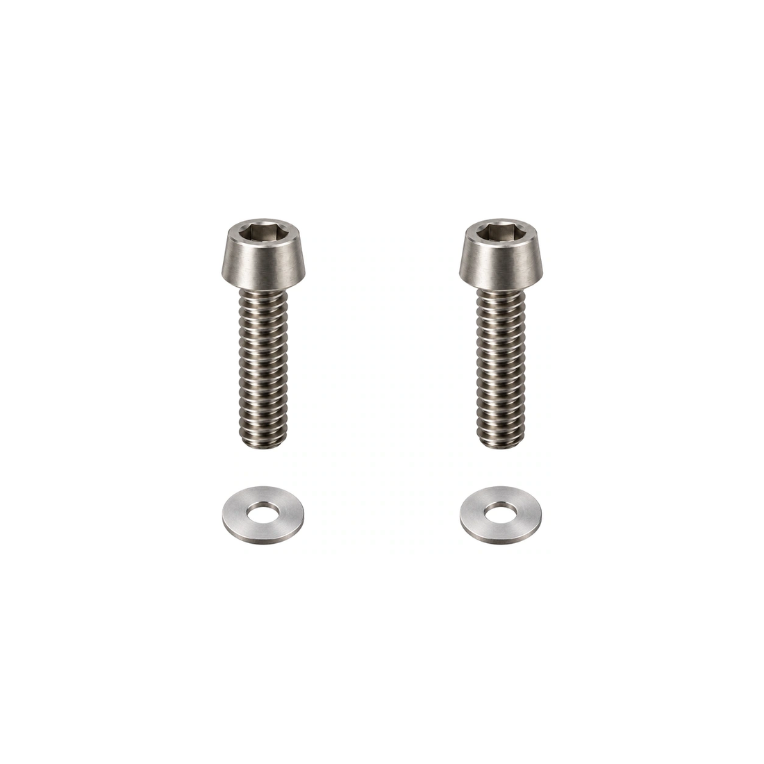 Titanium M5 Long Computer Mount Bolts and Washers — Raw Titanium