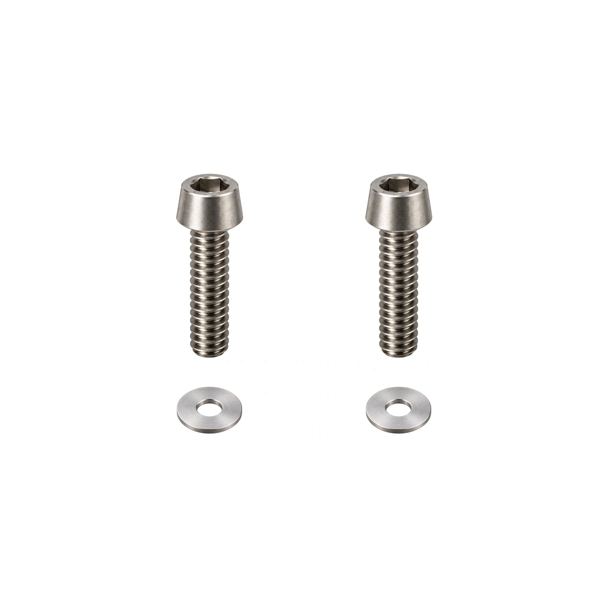 Titanium M5 Long Computer Mount Bolts and Washers — Raw Titanium