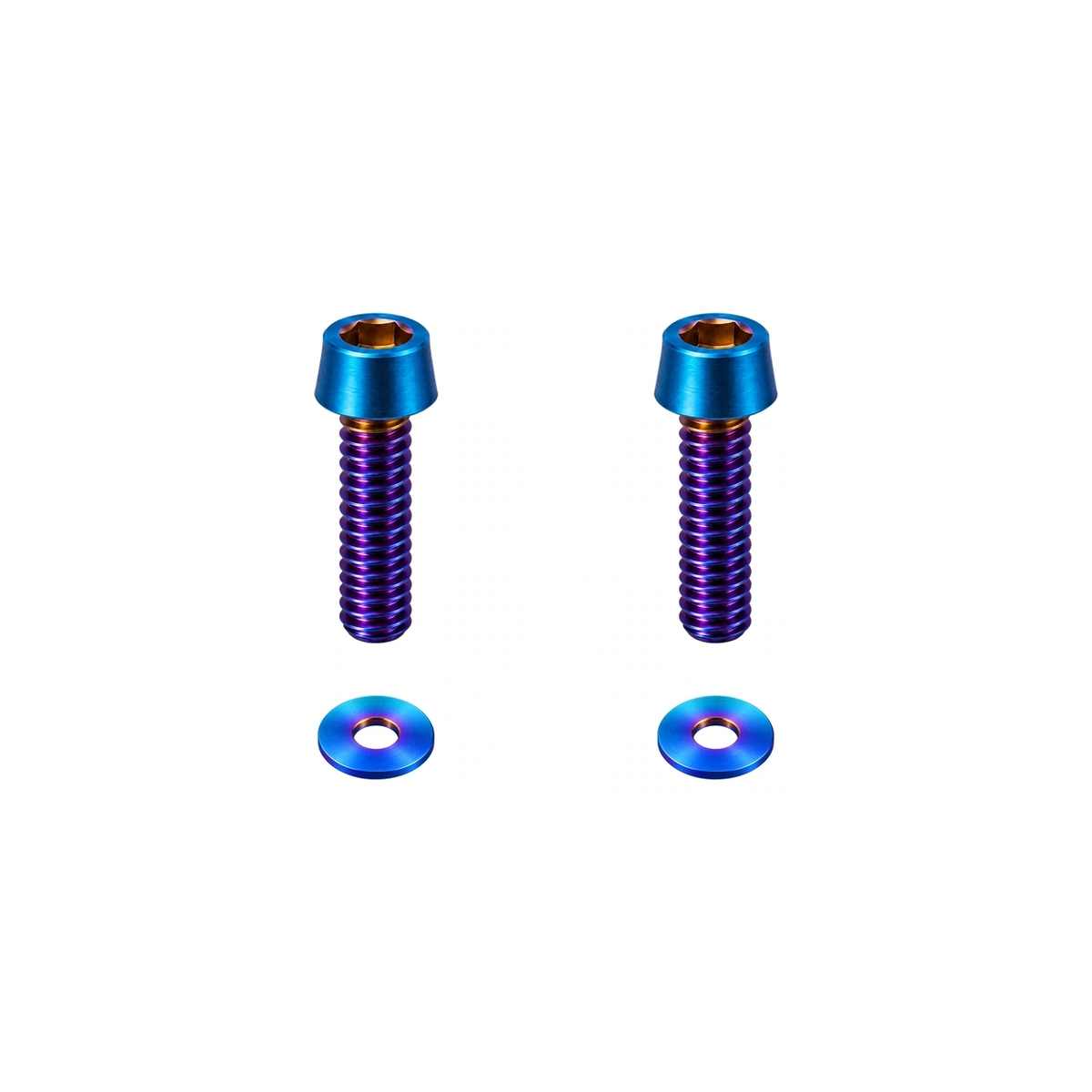 Titanium M5 Long Computer Mount Bolts and Washers — Burnt Blue