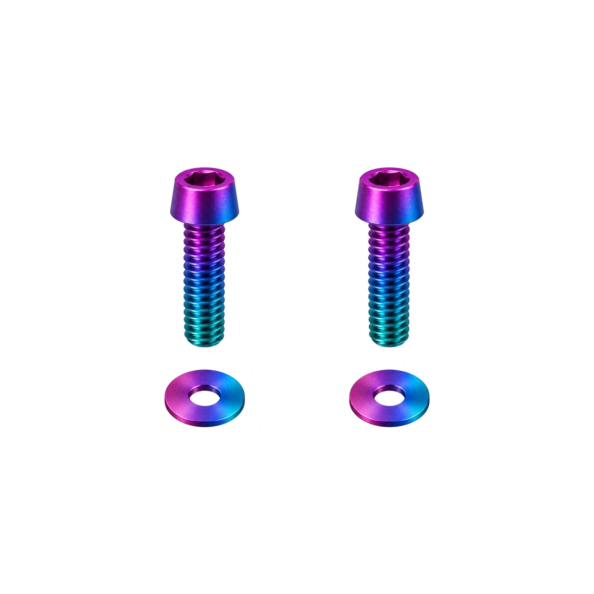 Titanium M5 Long Computer Mount Bolts and Washers — Candy Matte