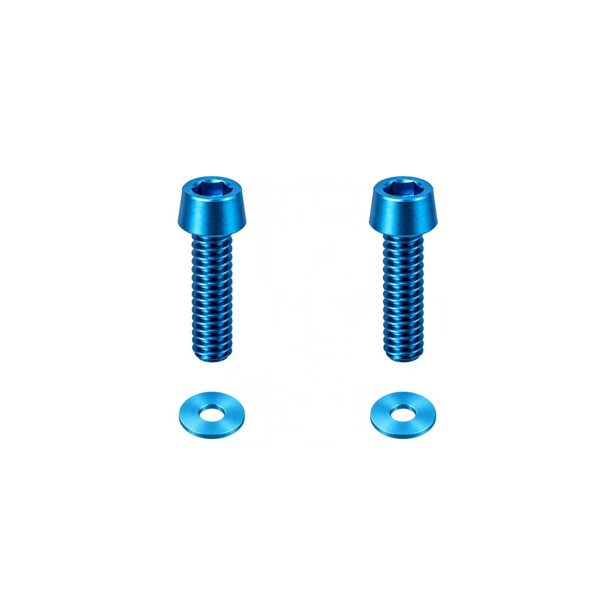 Titanium M5 Long Computer Mount Bolts and Washers — Aqua Blue