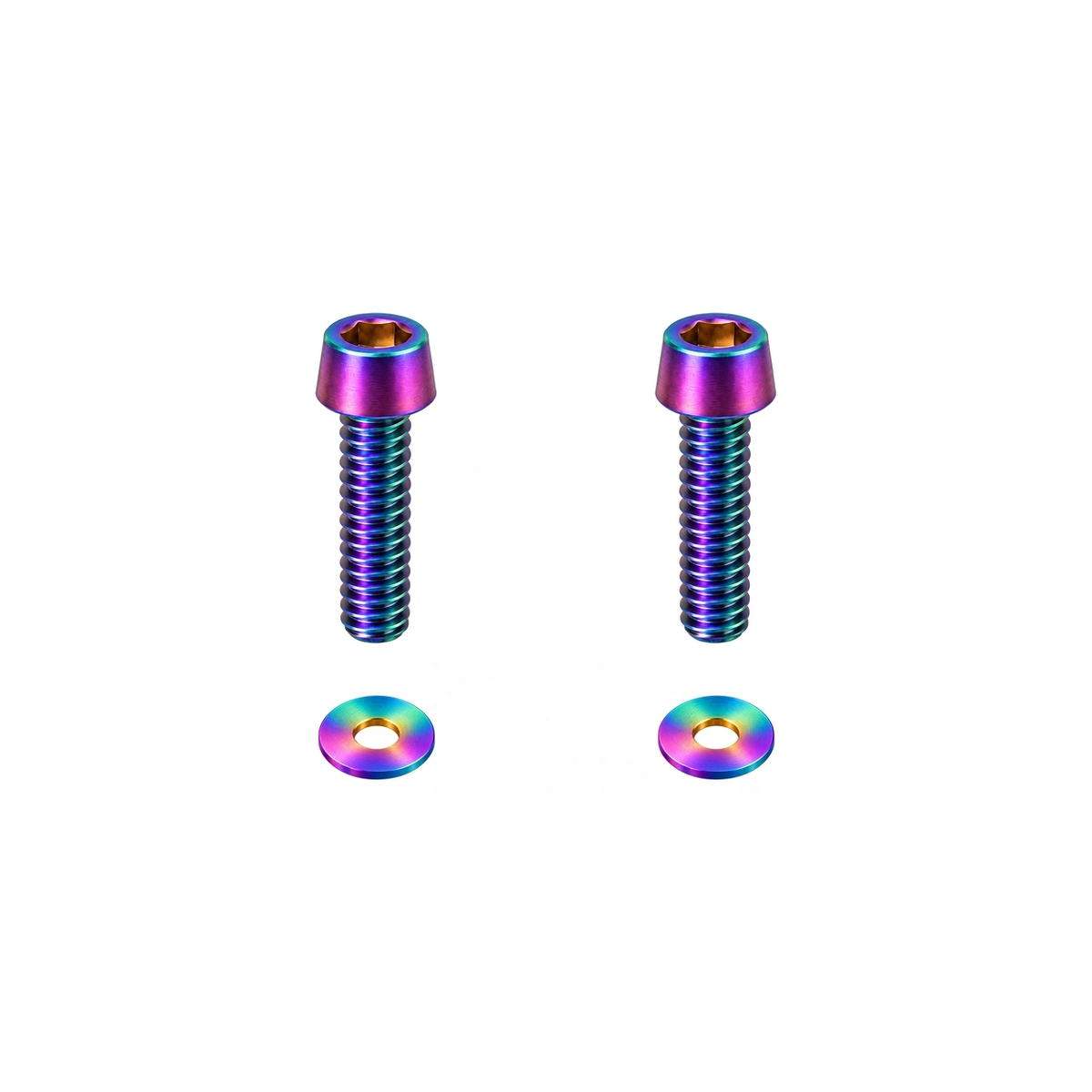 Titanium M5 Long Computer Mount Bolts and Washers — Rainbow