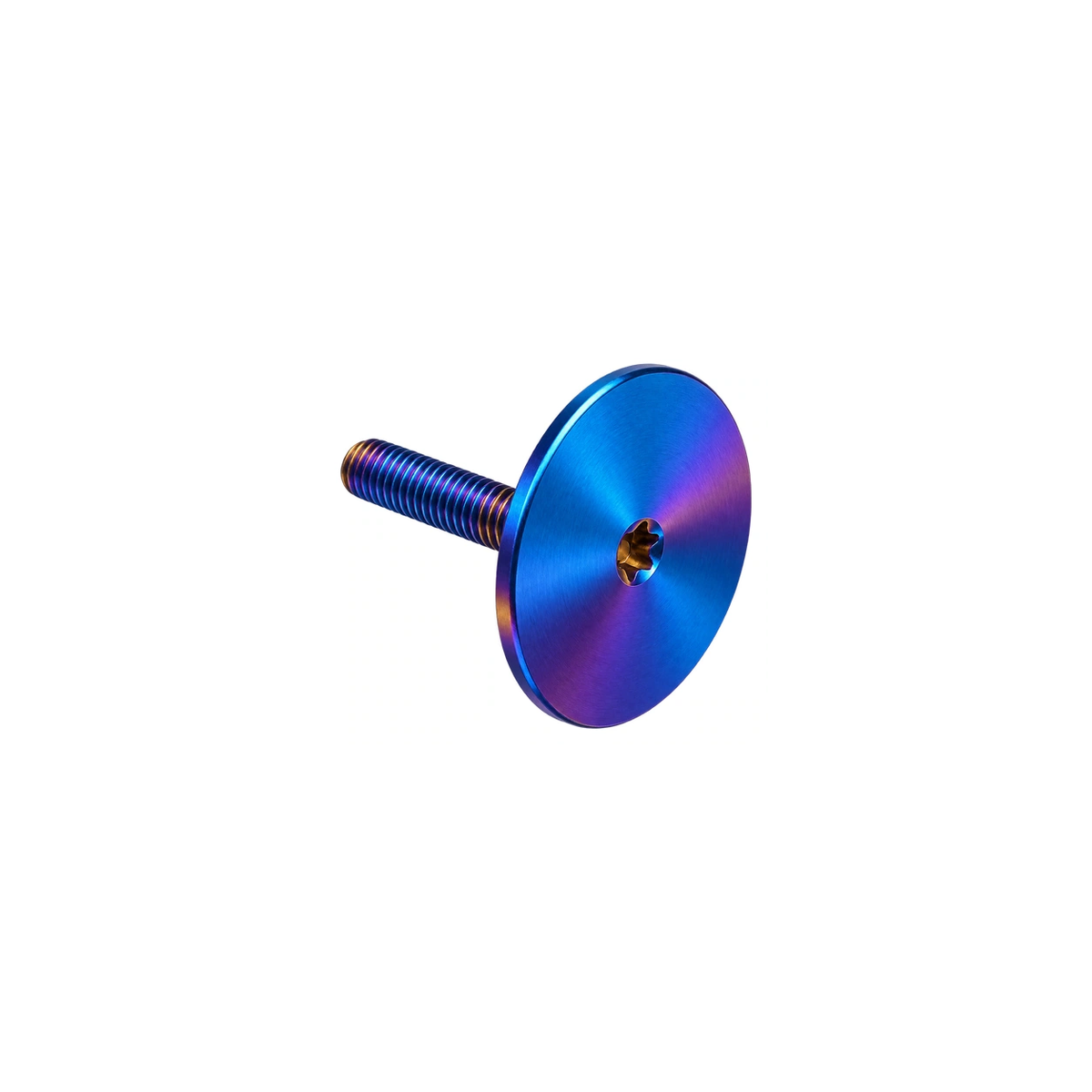 Titanium M6×33 Integrated Top Cap and Bolt — Burnt Blue