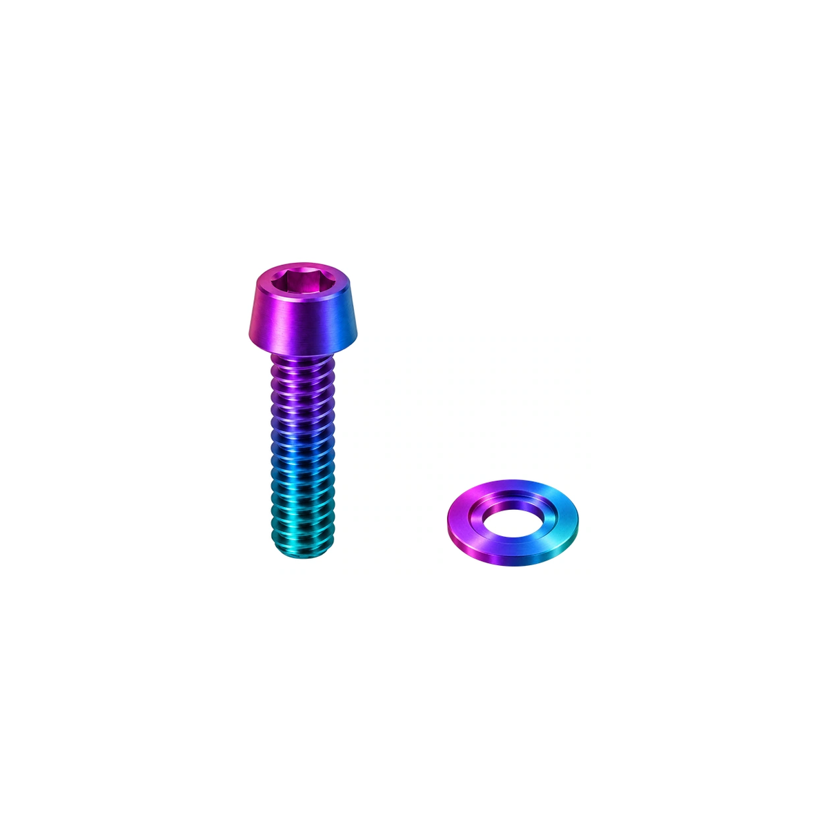 Titanium Brompton Pentaclip Bolt and Step Washer — Candy Gloss