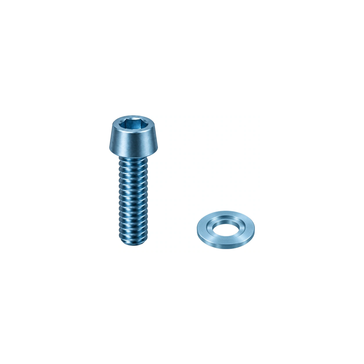 Titanium Brompton Pentaclip Bolt and Step Washer — Ice Blue