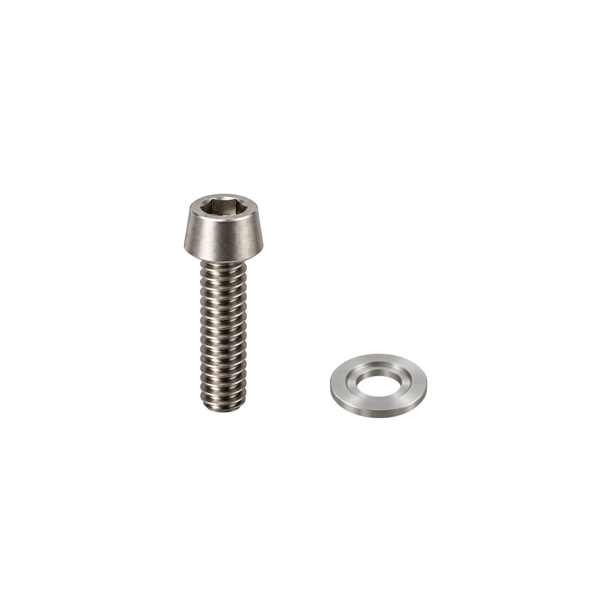 Titanium Brompton Pentaclip Bolt and Step Washer — Raw Titanium