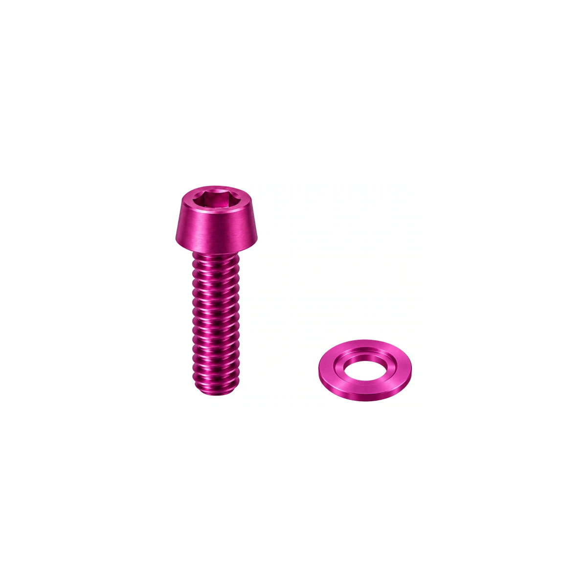 Titanium Brompton Pentaclip Bolt and Step Washer — Magenta