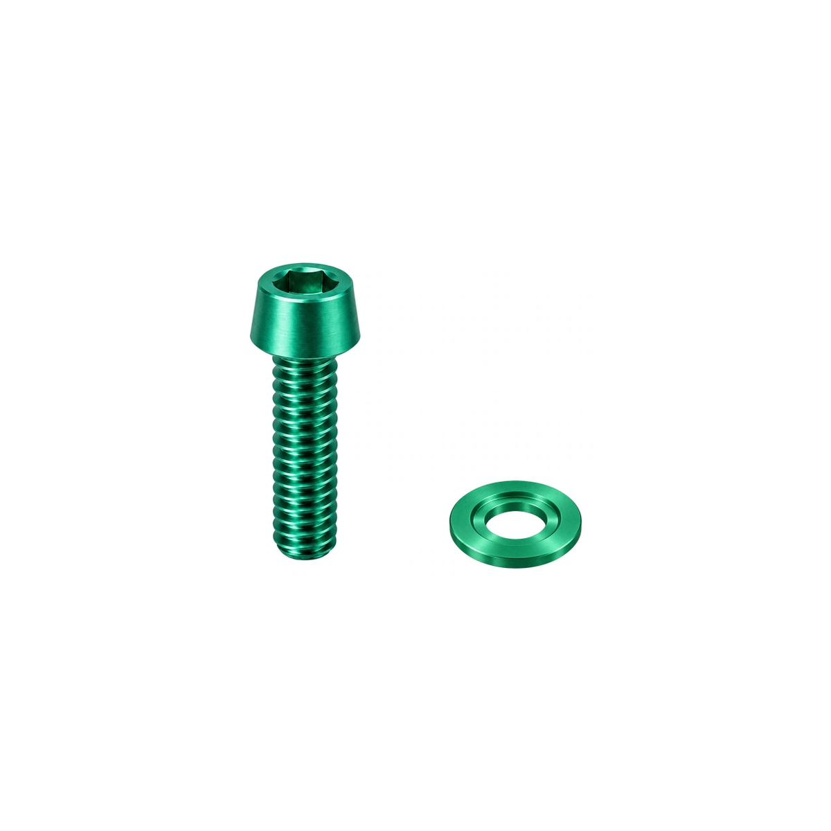 Titanium Brompton Pentaclip Bolt and Step Washer — Green