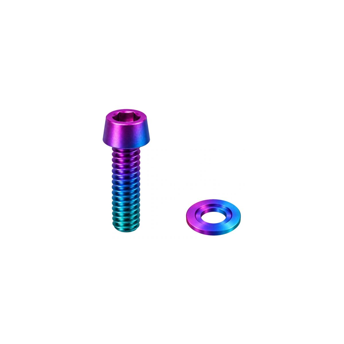 Titanium Brompton Pentaclip Bolt and Step Washer — Candy Matte