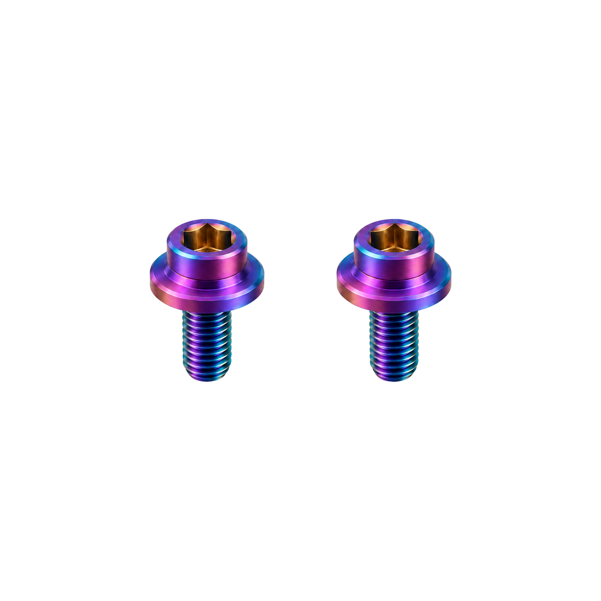 Titanium Brompton Crank Caps — Rainbow