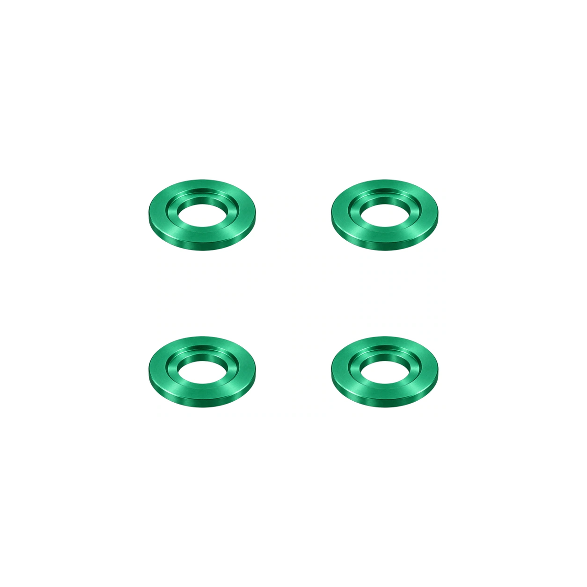 Titanium M6 Disc Brake Step Washers — Green