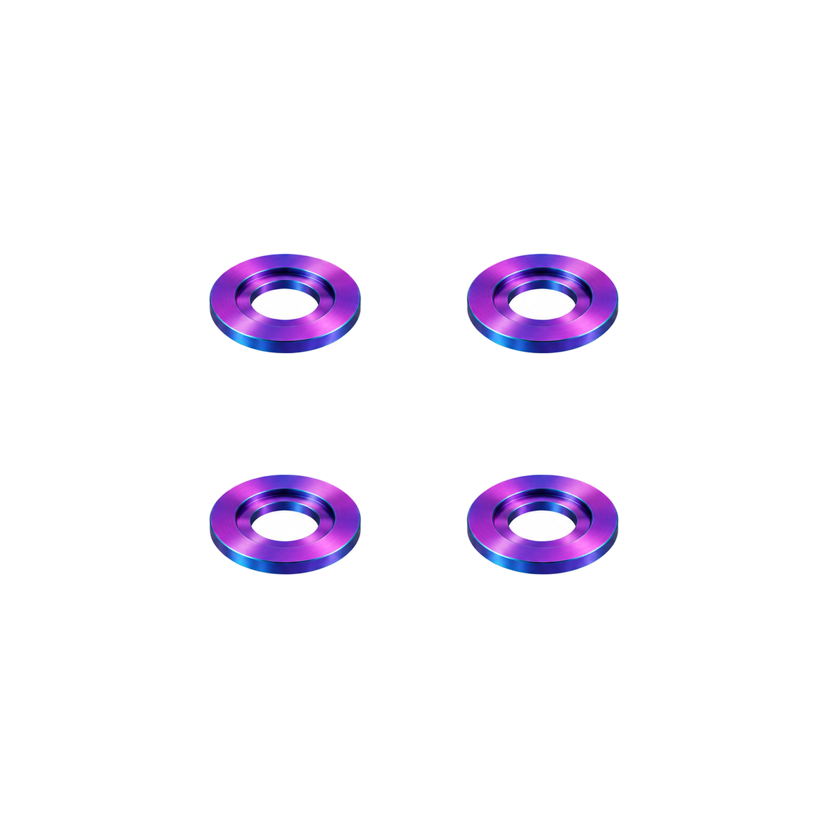 Titanium M6 Disc Brake Step Washers — Rainbow