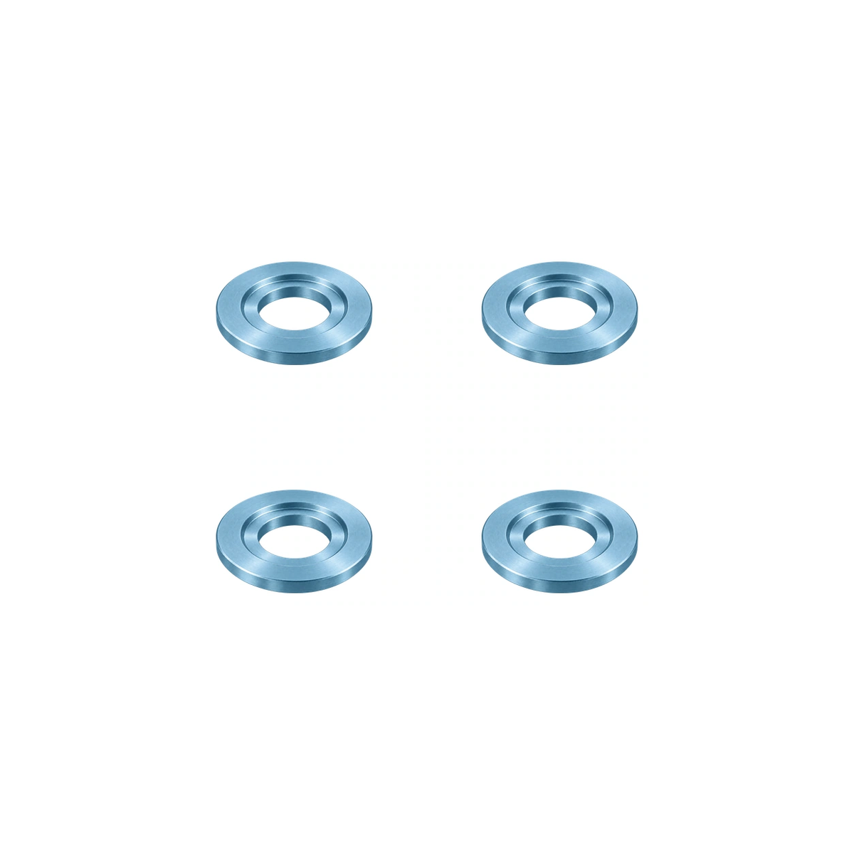 Titanium M6 Disc Brake Step Washers — Ice Blue