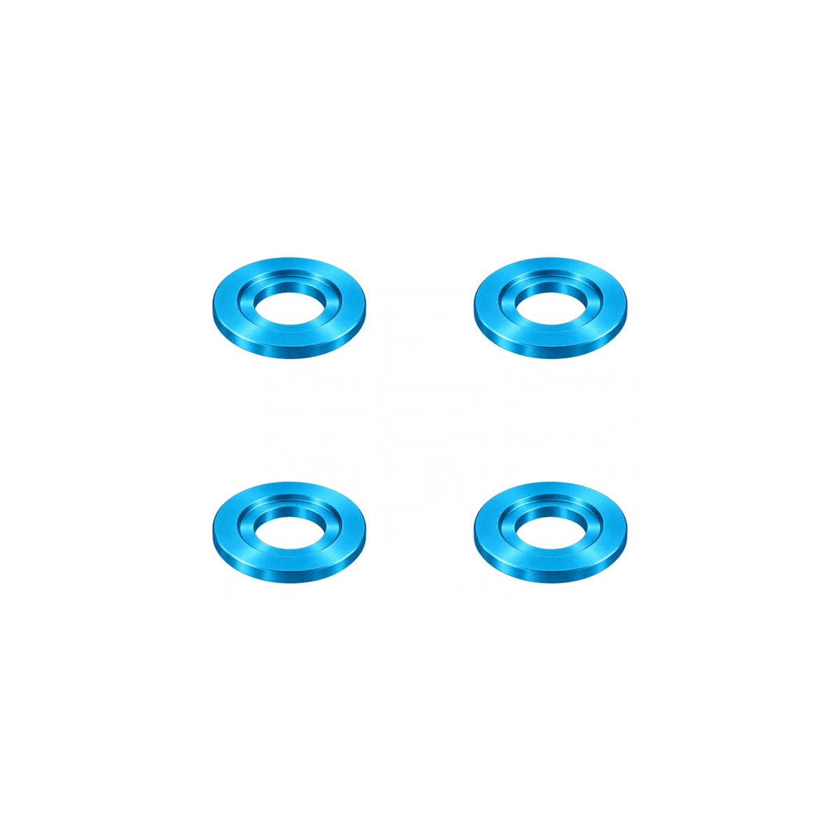 Titanium M6 Disc Brake Step Washers — Aqua Blue