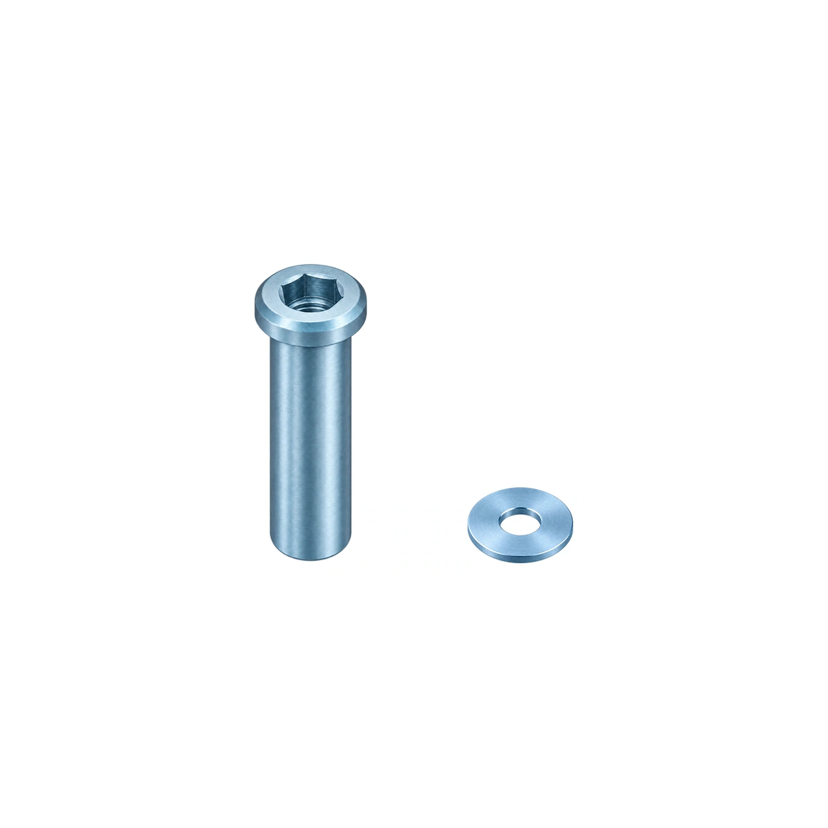 Titanium Rim Brake Recessed Mounting Nuts — Ice Blue
