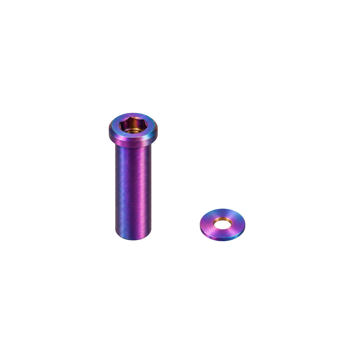 Titanium Rim Brake Recessed Mounting Nuts — Rainbow
