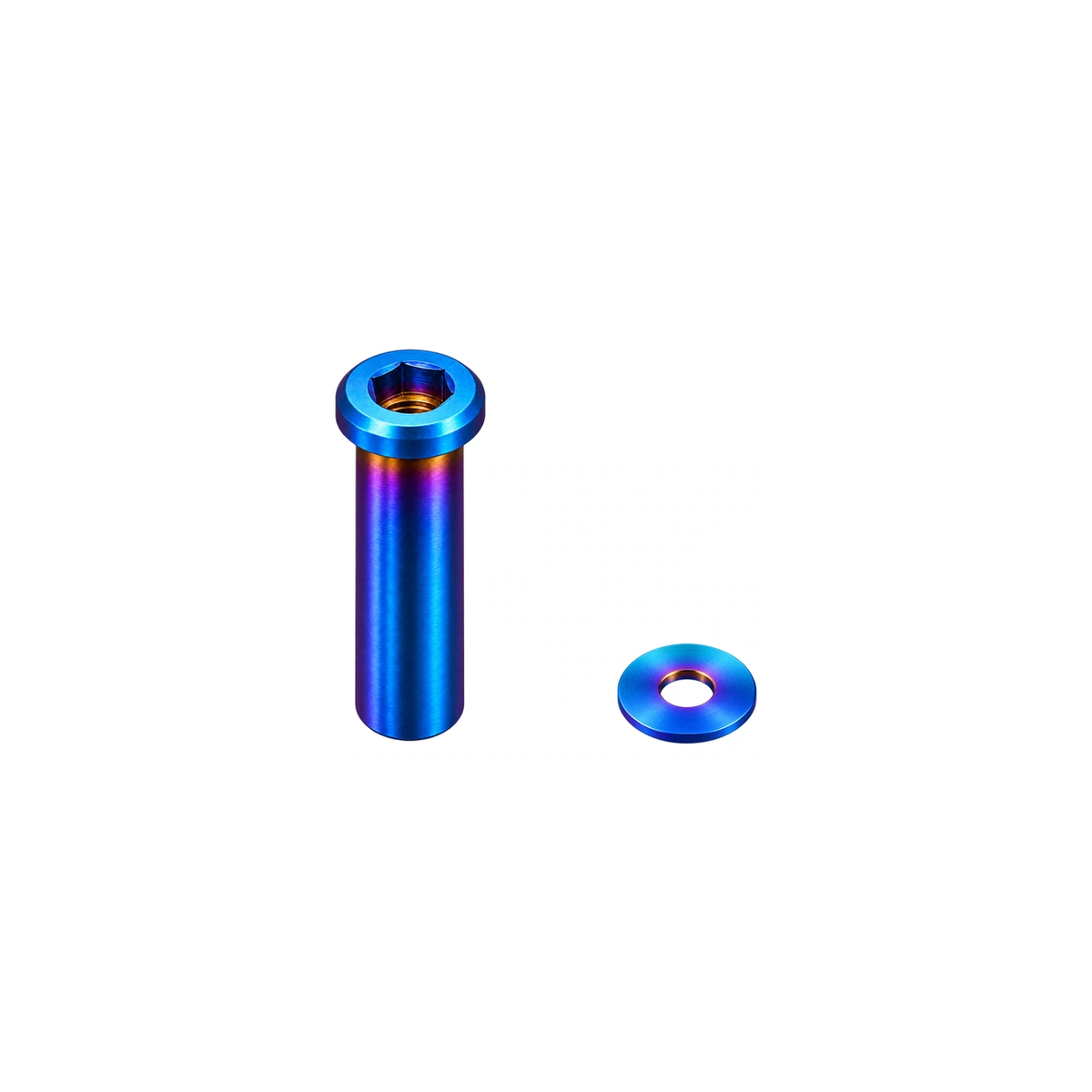 Titanium Rim Brake Recessed Mounting Nuts — Burnt Blue