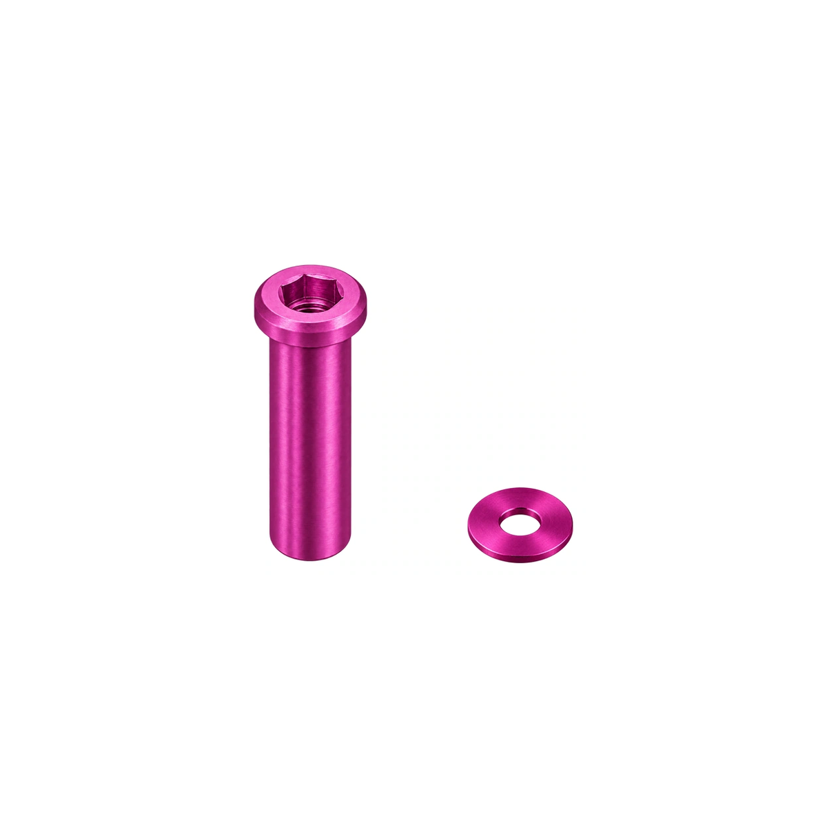 Titanium Rim Brake Recessed Mounting Nuts — Magenta