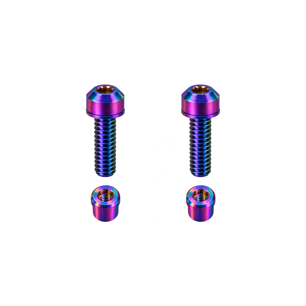 Titanium Roval Control Cockpit Clamp Bolt and Nut Kit — Rainbow