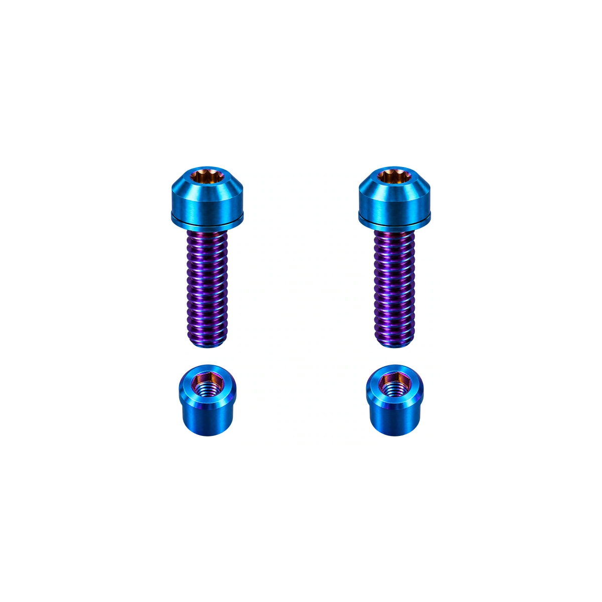 Titanium Roval Control Cockpit Clamp Bolt and Nut Kit — Burnt Blue
