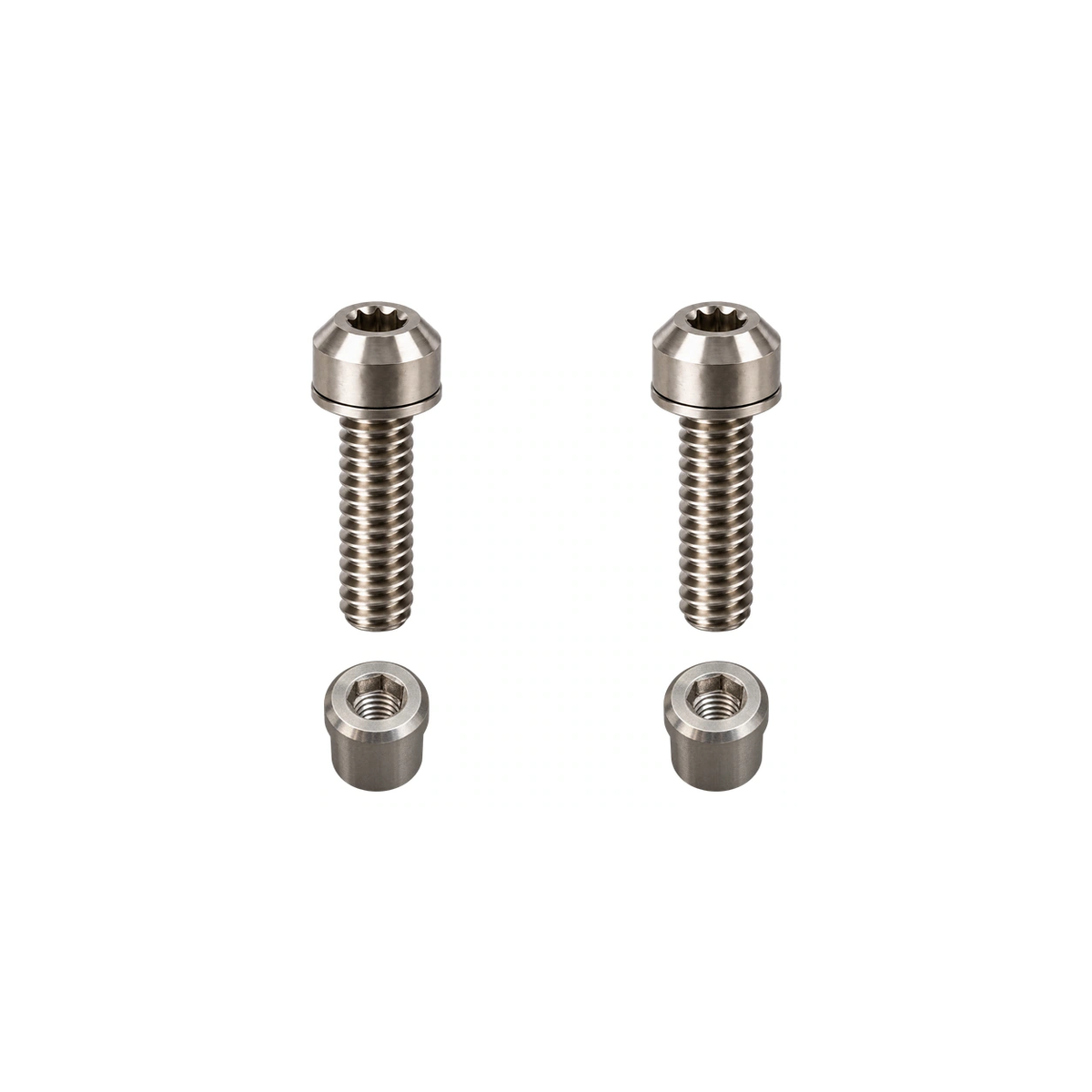 Titanium Roval Control Cockpit Clamp Bolt and Nut Kit — Raw Titanium