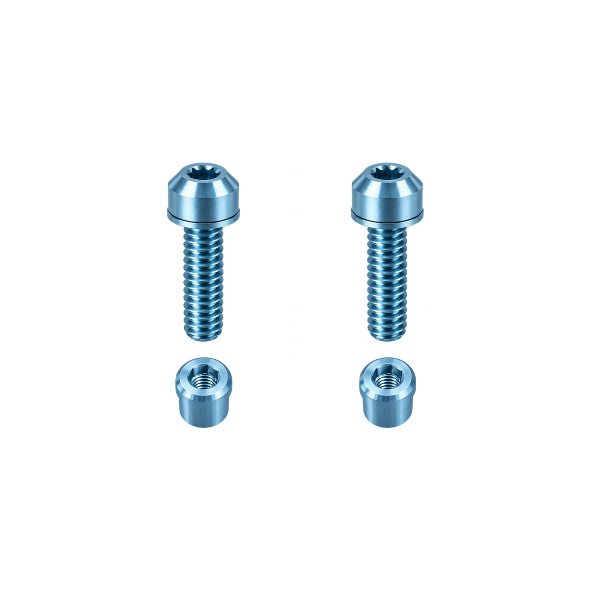 Titanium Roval Control Cockpit Clamp Bolt and Nut Kit — Ice Blue