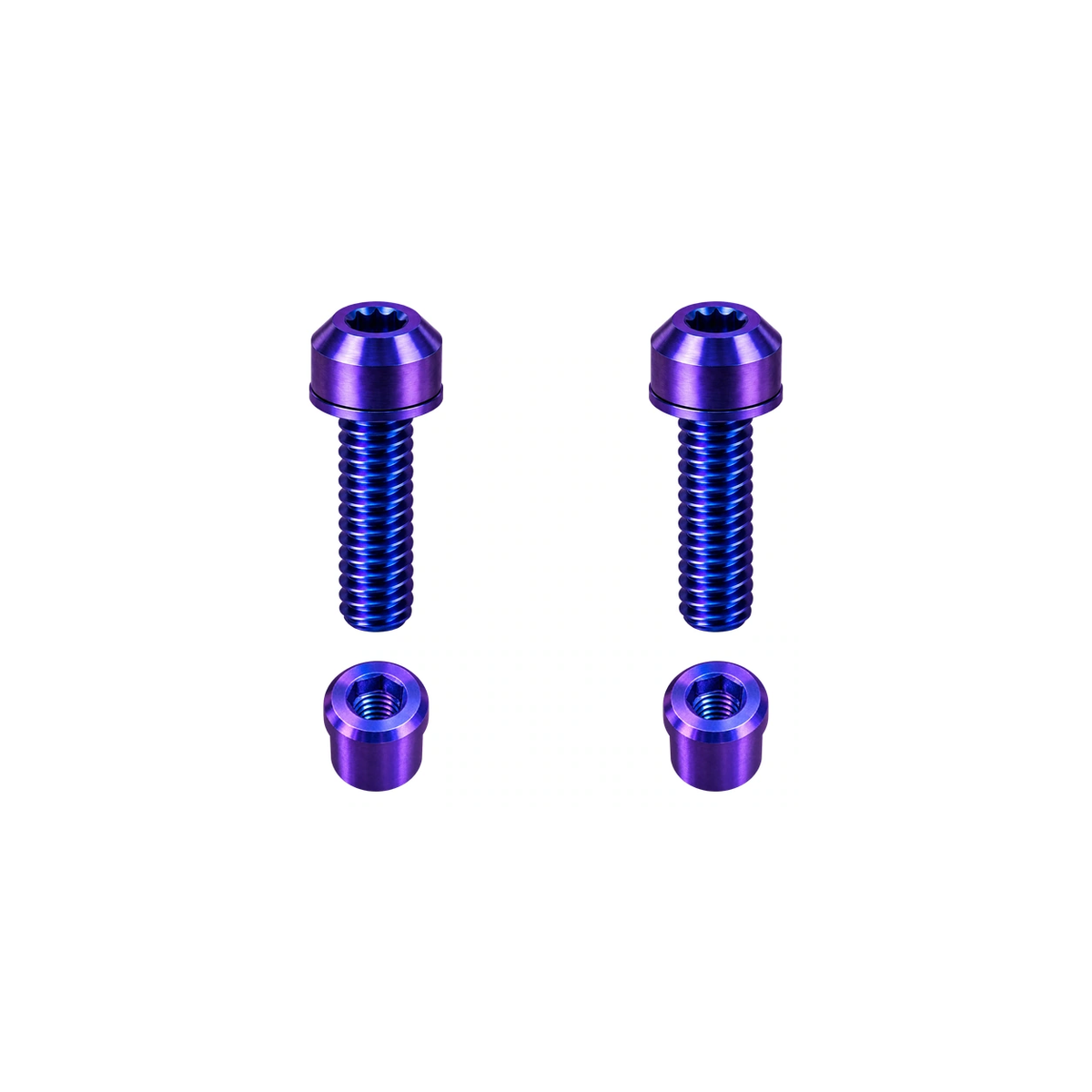 Titanium Roval Control Cockpit Clamp Bolt and Nut Kit — Blue Purple