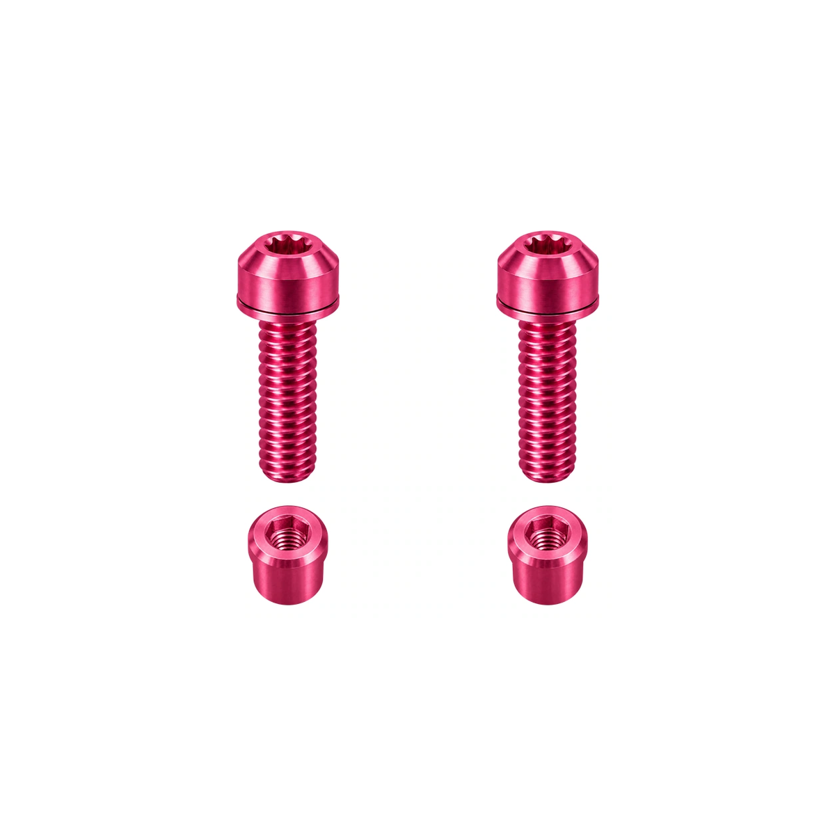 Titanium Roval Control Cockpit Clamp Bolt and Nut Kit — Champagne Pink