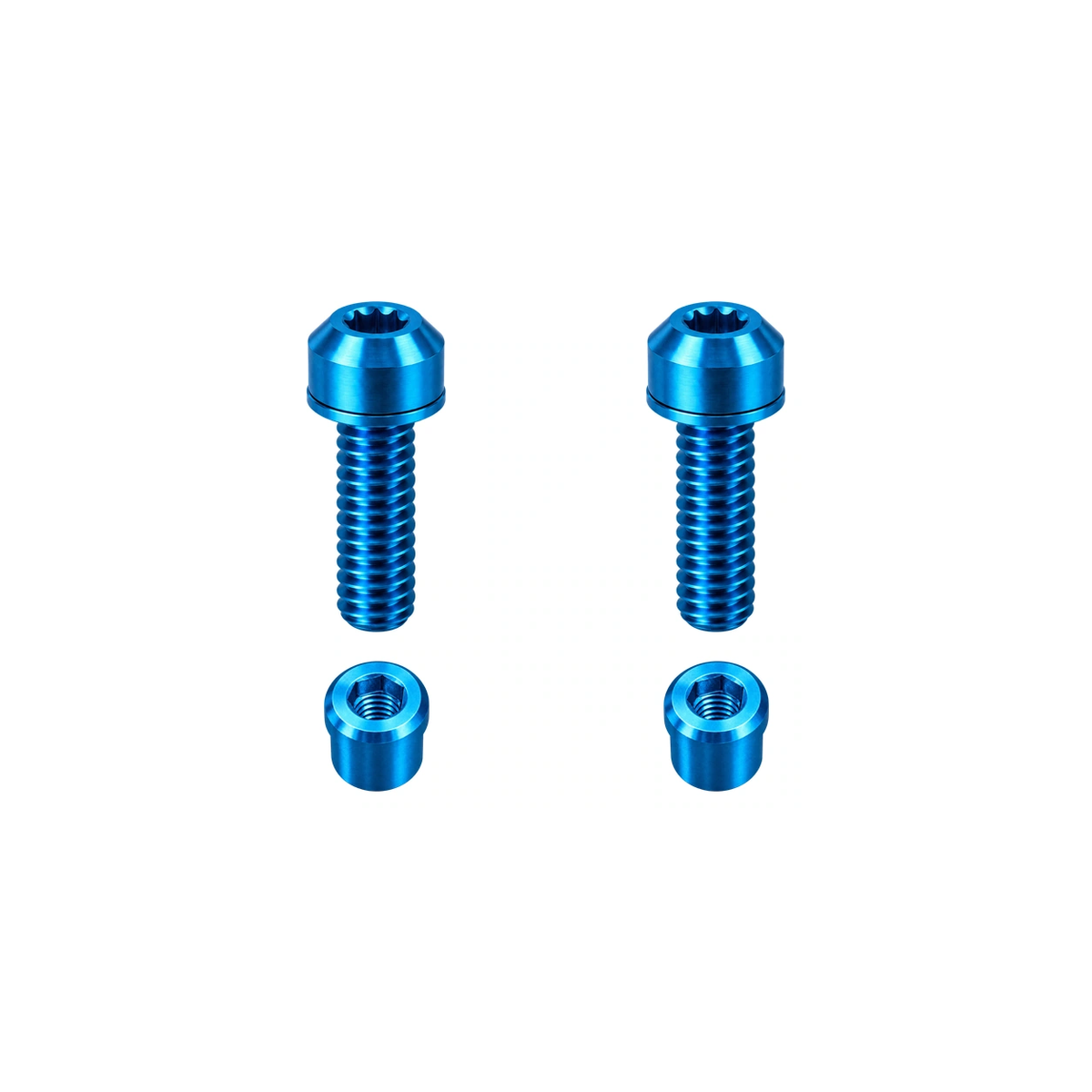 Titanium Roval Control Cockpit Clamp Bolt and Nut Kit — Aqua Blue