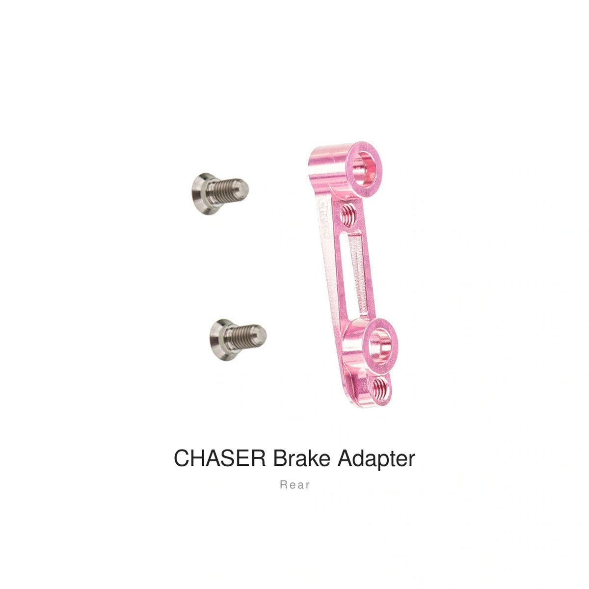 Chaser Flat-Mount Brake Caliper Adapter with Titanium Bolts, Pink