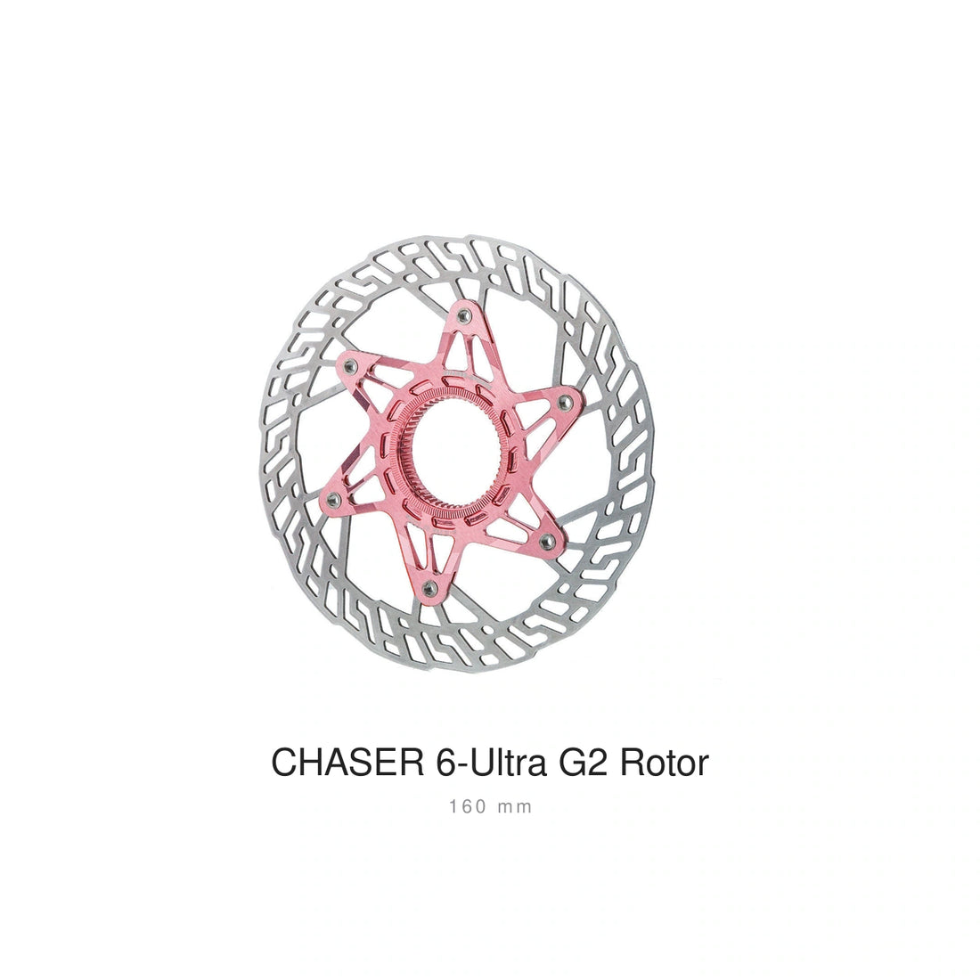 Chaser 6-Ultra G2 Center Lock Disc Rotor for Road / Gravel — Pink