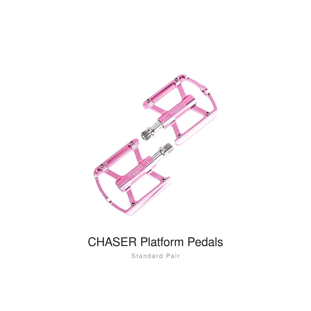 Chaser CNC 6061 Aluminum Platform Pedals, Pink
